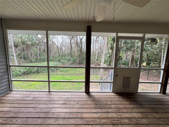 view of unfurnished sunroom