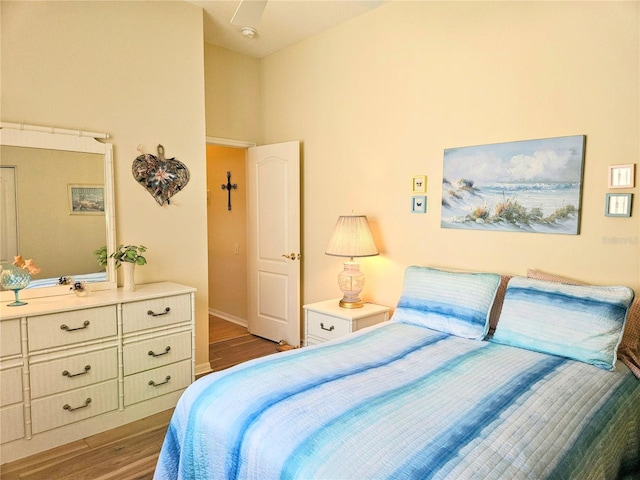 bedroom featuring dark hardwood / wood-style floors