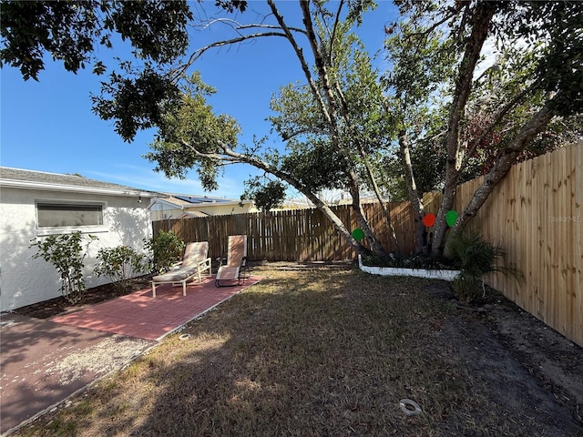 view of yard with a patio area