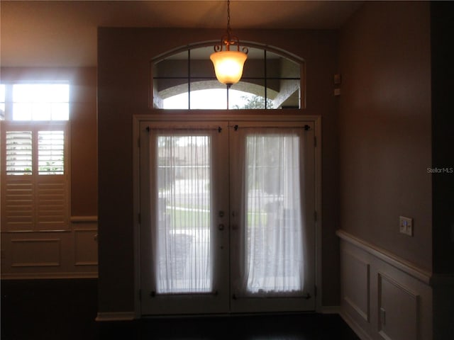 foyer entrance with french doors