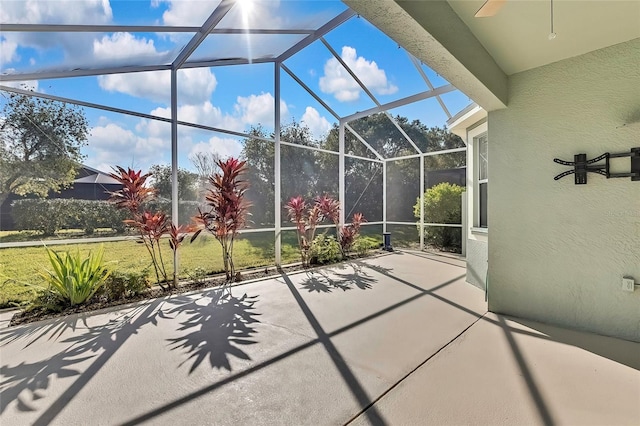 view of patio / terrace with glass enclosure