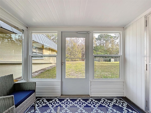 view of unfurnished sunroom