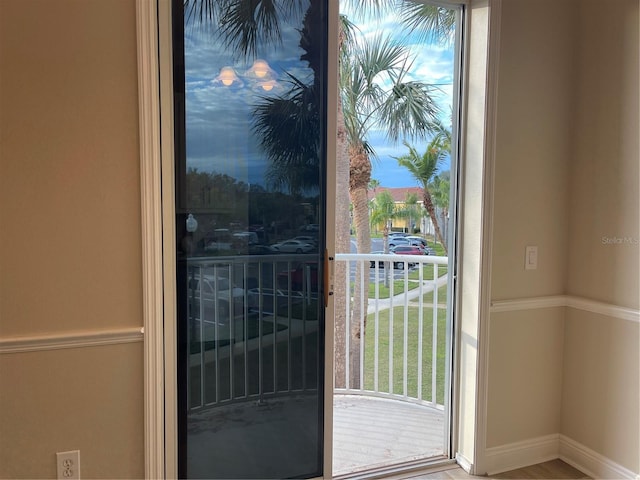 doorway with plenty of natural light