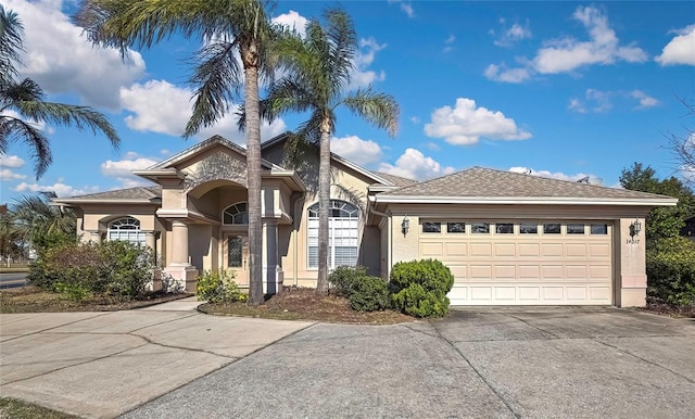 view of front of house with a garage