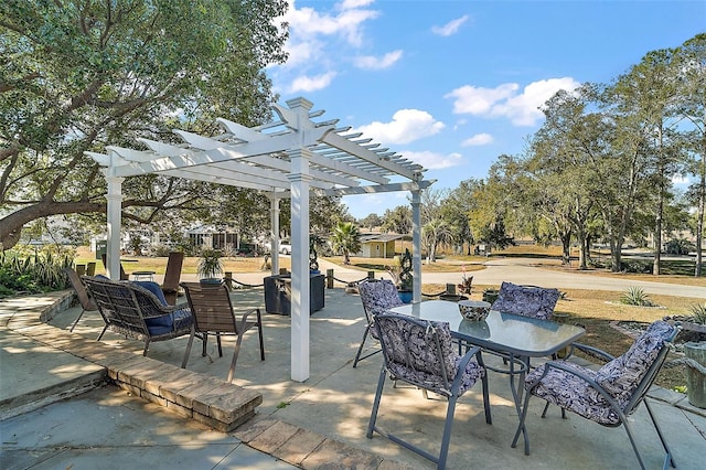 view of patio with a pergola