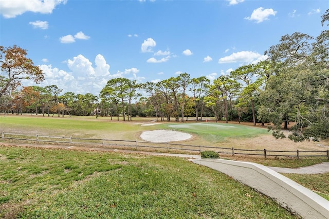 view of community featuring a lawn