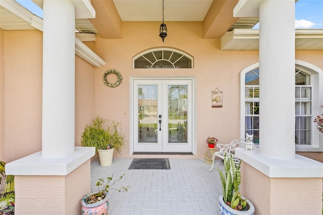 property entrance with french doors