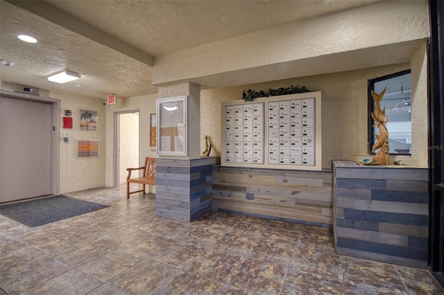 interior space with mail boxes