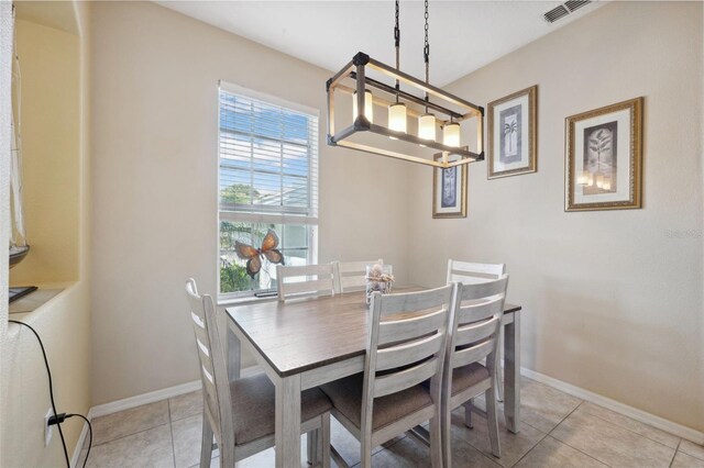 view of tiled dining area