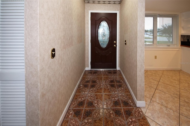 entryway with tile patterned flooring