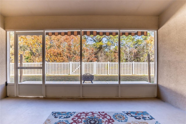 view of unfurnished sunroom