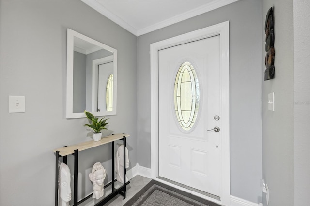 entryway with ornamental molding