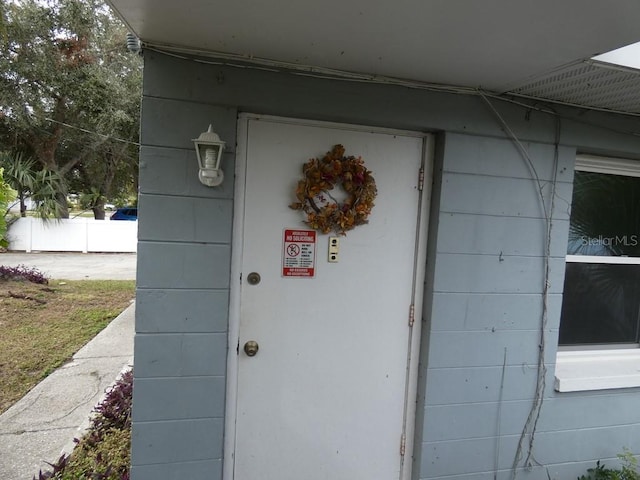 view of doorway to property