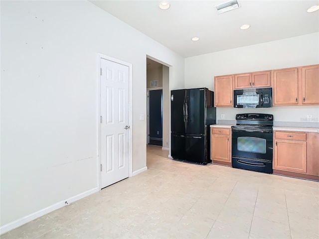 kitchen featuring black appliances