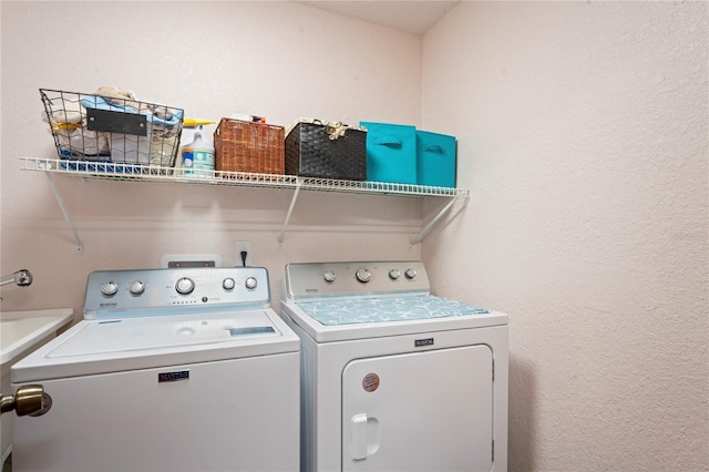 laundry area featuring washer and dryer