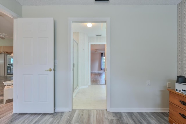 bedroom with light hardwood / wood-style flooring