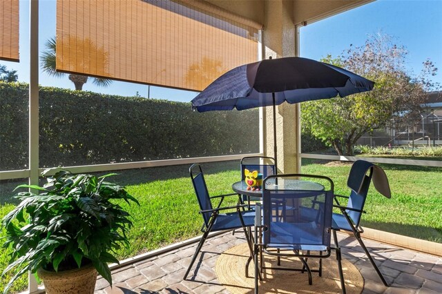 view of sunroom