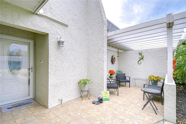 view of patio with a pergola