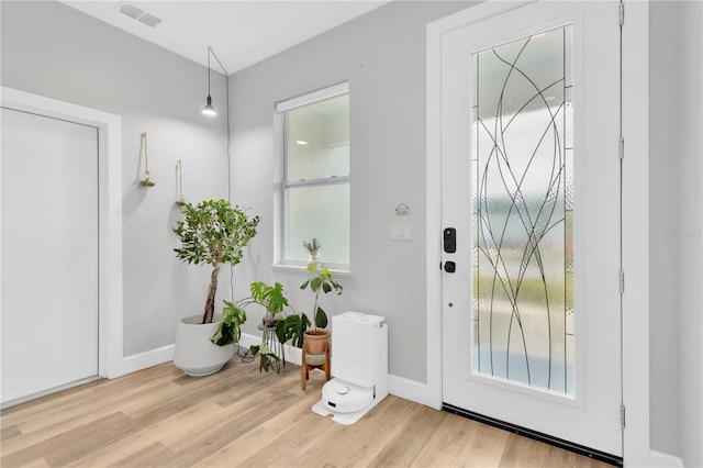 entrance foyer featuring light hardwood / wood-style flooring