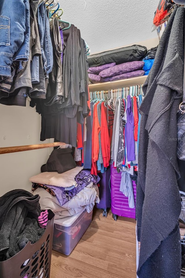 walk in closet featuring hardwood / wood-style flooring