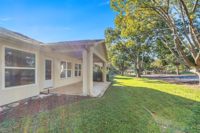 view of yard with a patio area