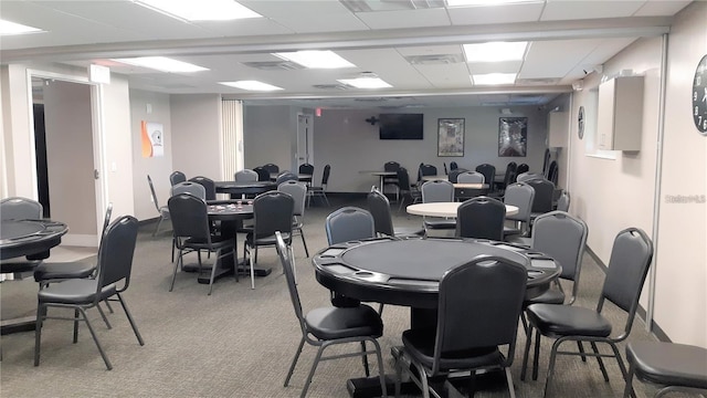 view of carpeted dining room