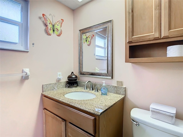 bathroom with toilet and vanity