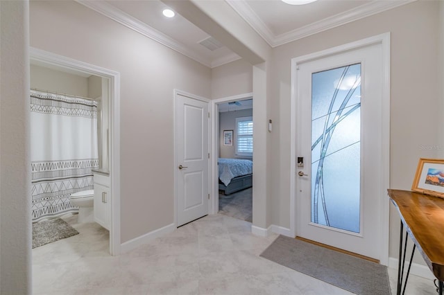 doorway with ornamental molding