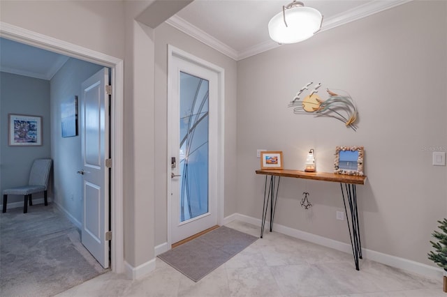 foyer entrance with ornamental molding