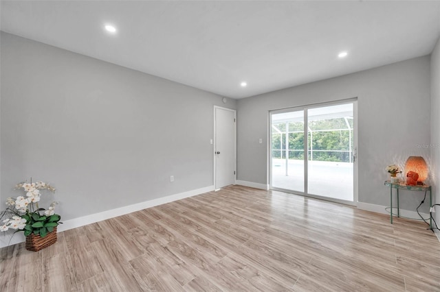 empty room featuring light wood-type flooring