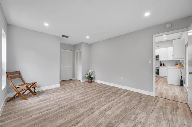 interior space featuring light wood-type flooring