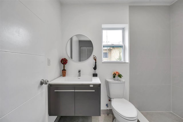 bathroom with toilet and vanity