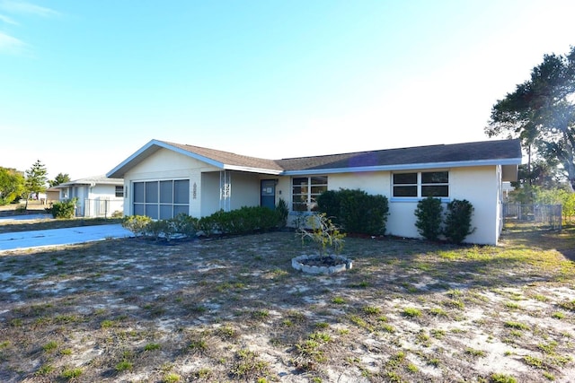 view of single story home