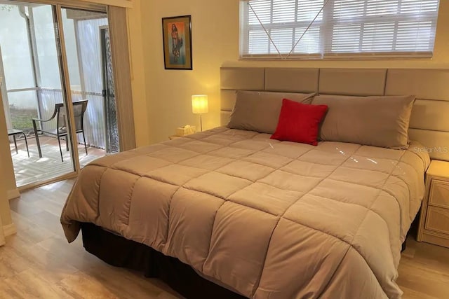 bedroom featuring light hardwood / wood-style floors