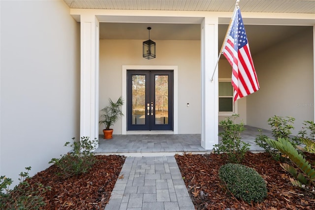 entrance to property with french doors