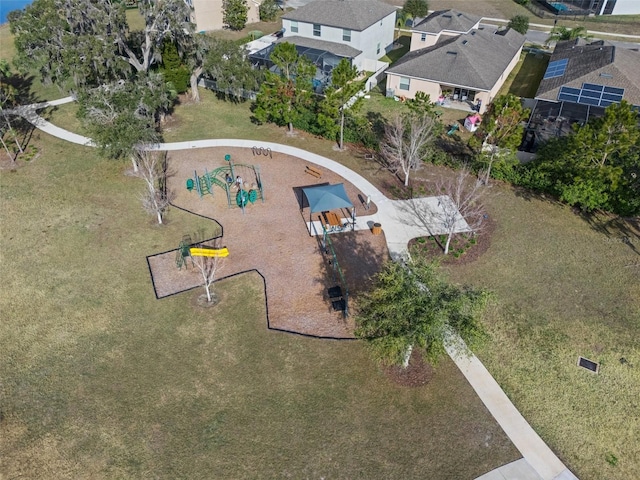 bird's eye view with a residential view