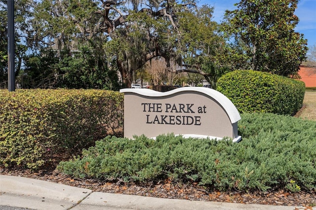 view of community sign