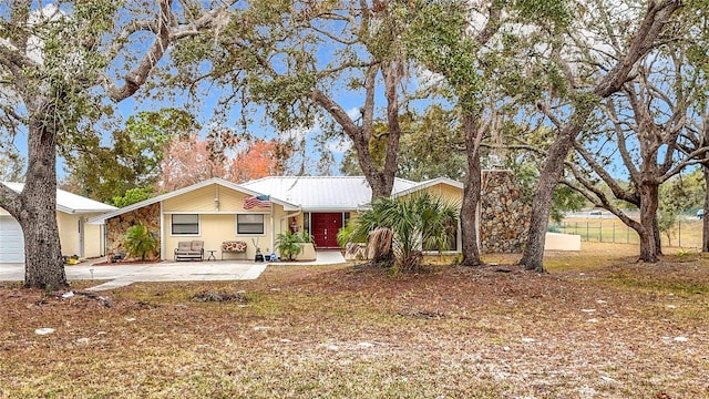 view of single story home