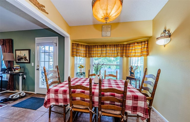 view of tiled dining space