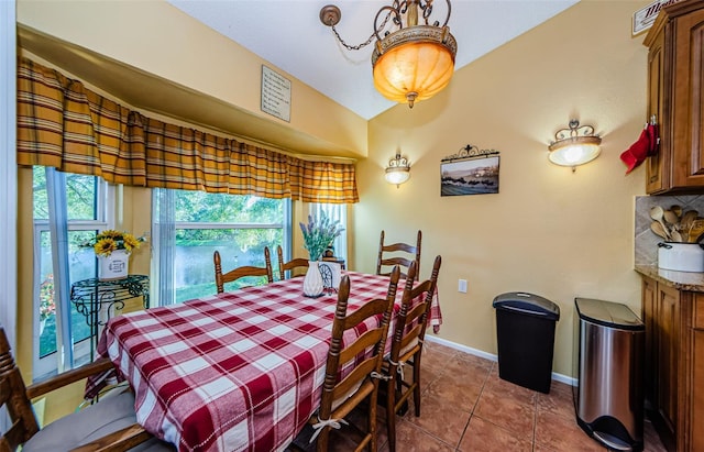 view of tiled dining room