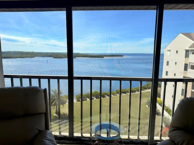 balcony with a water view