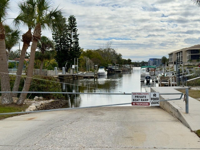 view of street featuring a water view