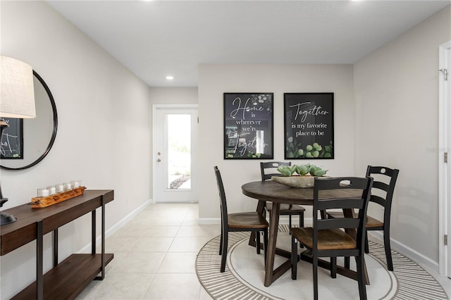 view of tiled dining space