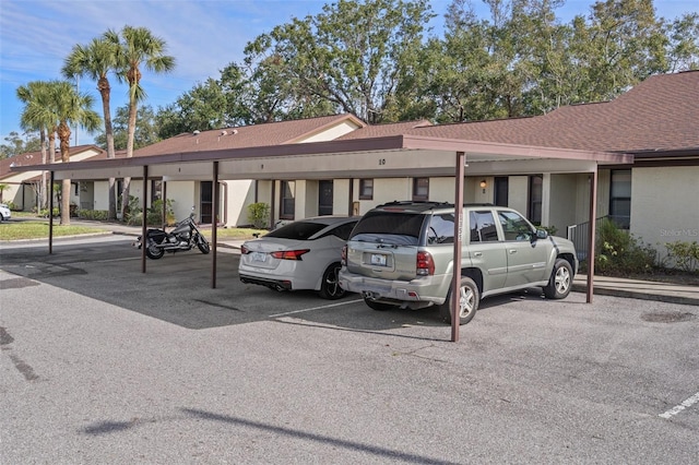 view of car parking featuring a carport