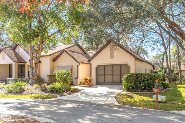 view of front of home with a garage