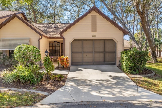 view of front facade featuring a garage