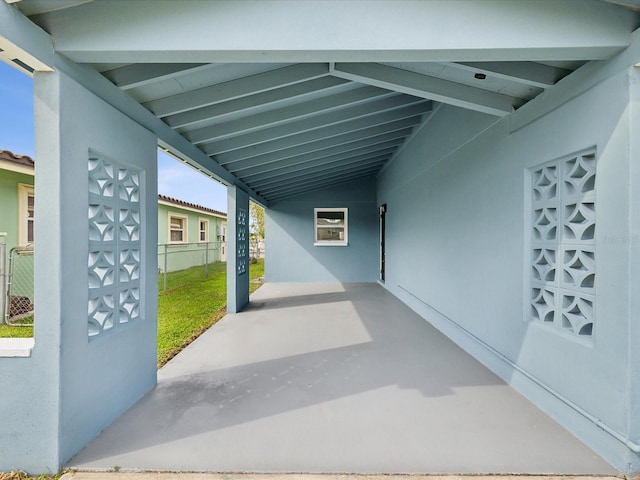 view of patio / terrace featuring a carport