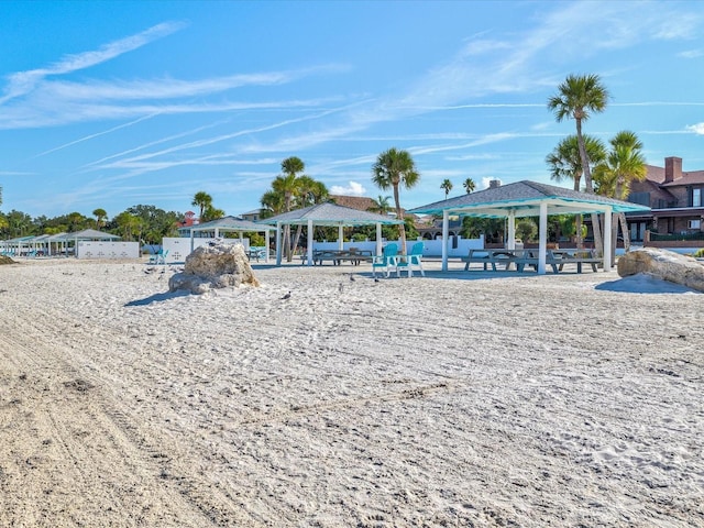 exterior space with a gazebo