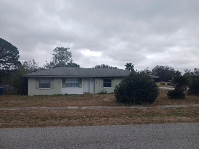 view of single story home