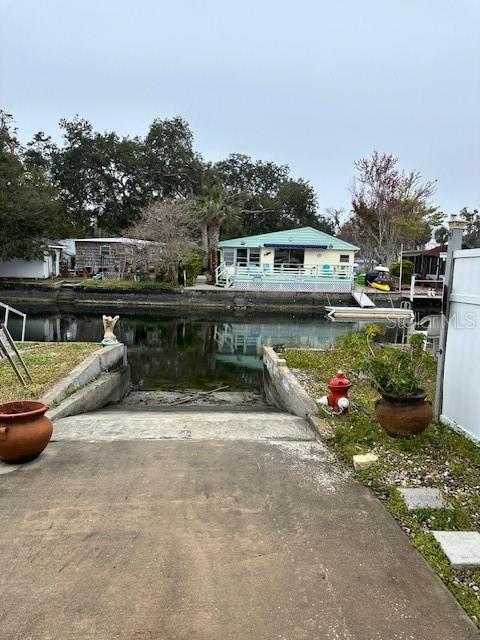 exterior space featuring a water view